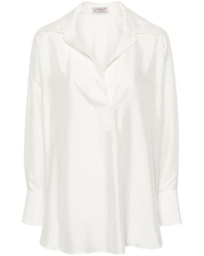 Alberto Biani Oversized Silk Shirt - White