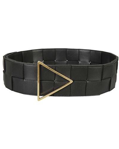 Bottega Veneta Maxi Intreccio Triangle-buckle Belt - Black
