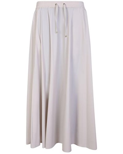 Herno Long Skirt In Stretch Nylon With A Matt Finish - White