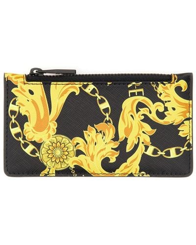 Versace Chain Couture Zipped Card Holder - Metallic