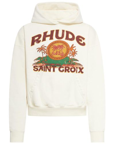 Rhude Hoodies Sweatshirt - White