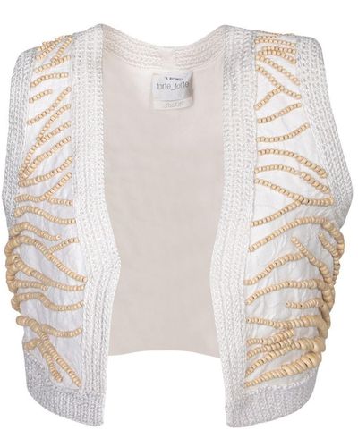 Forte Forte Vest With Embroidery And Beads - White