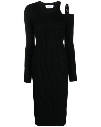 Blumarine Eyelet-embellished Cut-out Dress - Black