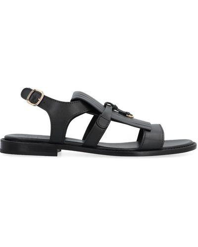 Doucal's Urano Leather Sandals - Black