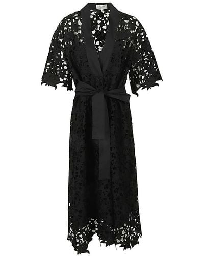 Psophia Lace Midi Dress - Black