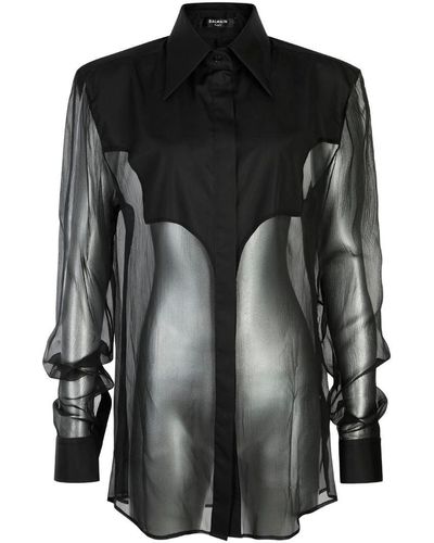 Balmain Silk Shirt - Black