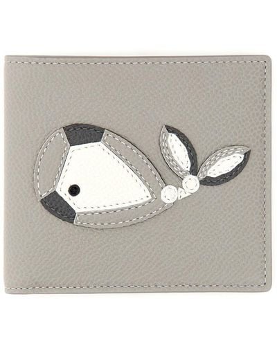 Thom Browne Wallet With Whale Application - Gray