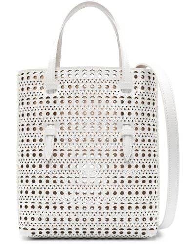 Alaïa Mina Ns Leather Bucket Bag - White