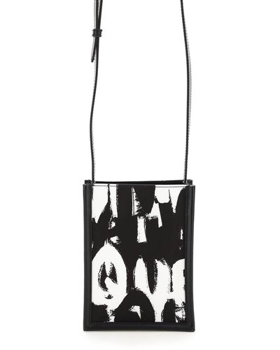 Alexander McQueen Mcqueen Graffiti Edge Mini Crossbody Bag - White