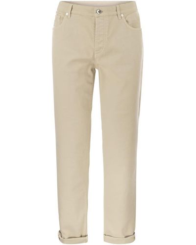 Brunello Cucinelli Five-pocket Traditional Fit Trousers In Light Comfort-dyed Denim - Natural