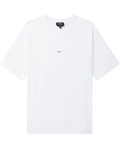 A.P.C. Logo-print Cotton-jersey T-shirt - White