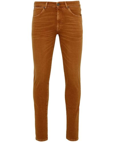 PT01 Ochre Cotton Swing Jeans - Brown