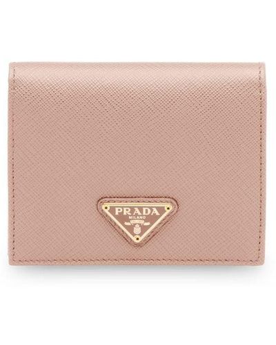 Prada Small Saffiano Bi-fold Wallet - Pink