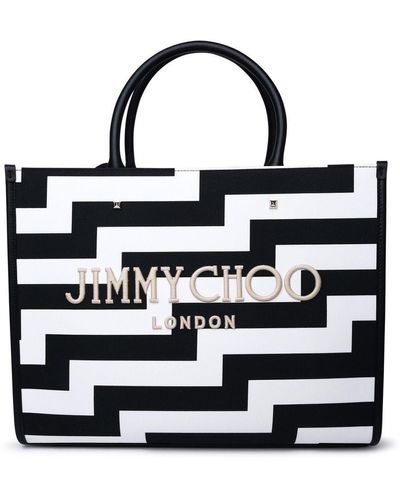 Jimmy Choo Two-Tone Fabric Bag - Black