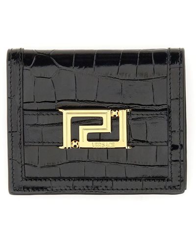 Versace "greca Goddess" Wallet - Black
