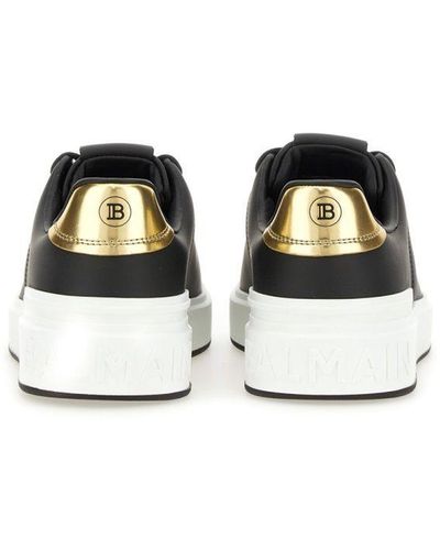 Balmain Leather B-court Sneakers - Black