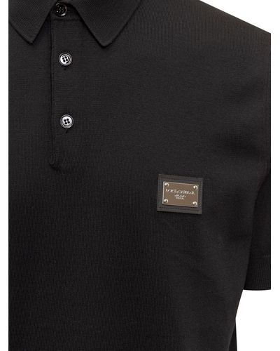 Dolce & Gabbana Polo Shirt With Logo - Black