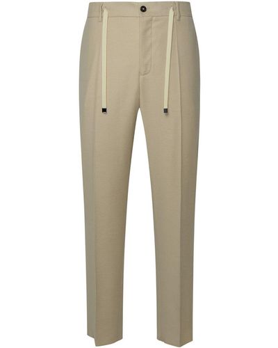 Brian Dales Wool And Silk Trousers - Natural