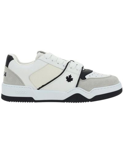 DSquared² Logo Velour Trainers - White