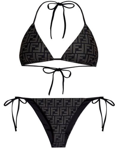Fendi Ff Triangle Bikini Set - Black
