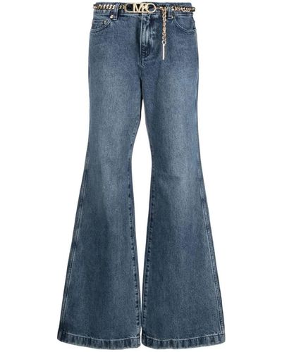 Michael Kors Flare Leg Denim Cotton Jeans - Blue