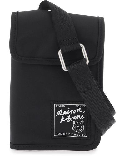 Maison Kitsuné Shoulder Bag The Traveller P - Black