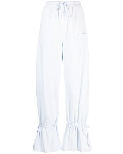 Lemaire Drawstring-fastening Parachute Pants - White