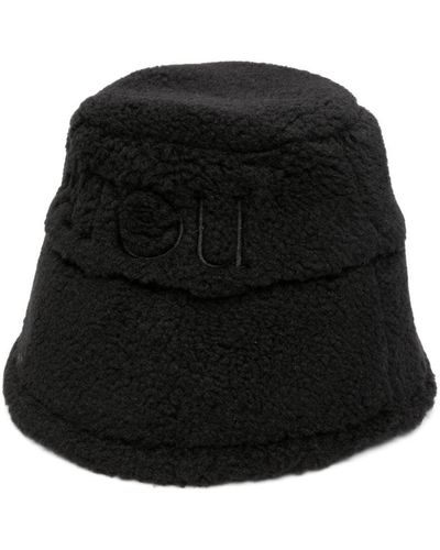 Patou Fleece Fisherman Hat With Embroidered Logo - Black