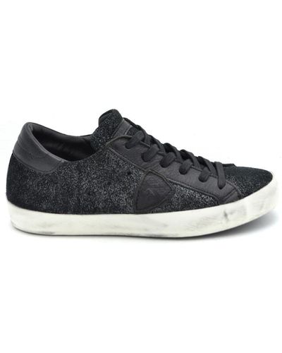 Philippe Model Black Leather Trainers