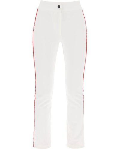 3 MONCLER GRENOBLE Sporty Trousers With Tricolor Bands - White