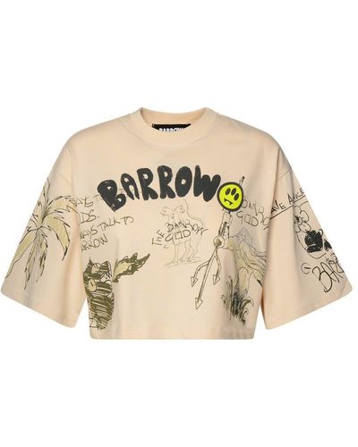 Barrow Beige Cotton T-shirt - Natural