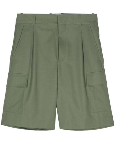 Drole de Monsieur Cargo Shorts With Pleats - Green