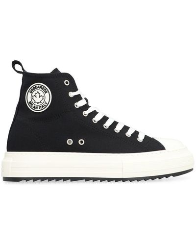 DSquared² Canvas High-Top Trainers - Black
