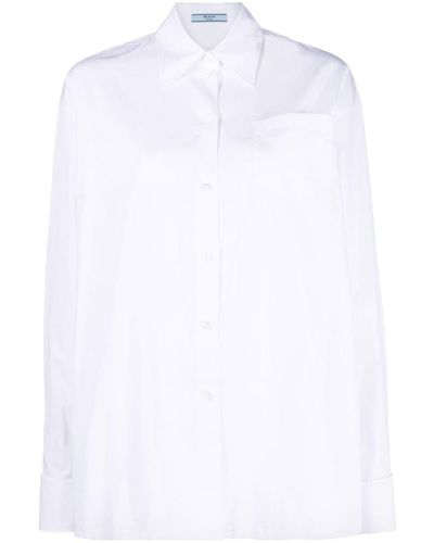 Prada Long-sleeve Cotton Shirt - White