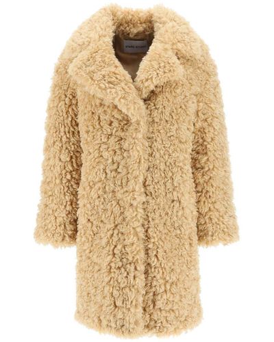 Stand Studio 'camille' Faux Fur Cocoon Coat - Natural