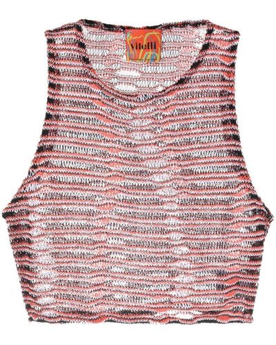 VITELLI Wave Jacquard Crop Top Clothing - Pink
