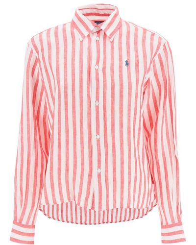 Polo Ralph Lauren Striped Linen Shirt - Pink