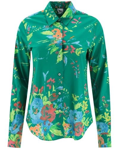Aspesi Shirt With Floral Print - Green