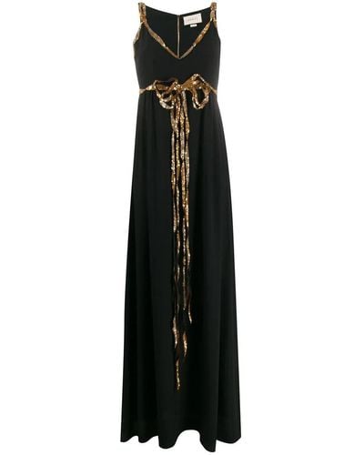 Gucci Sequin Detail Evening Dress - Black