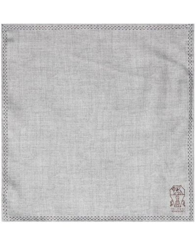 Brunello Cucinelli Silk Pocket-Handkerchief - Gray