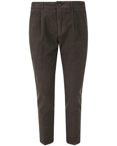 Department 5 Prince Chinos Trouserswith Pences In Velvet Clothing - Grey