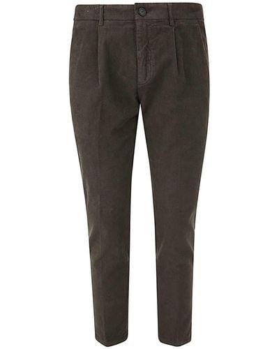 Department 5 Prince Chinos Trouserswith Pences In Velvet Clothing - Gray