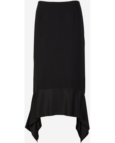 Totême Asymmetrical Midi Skirt - Black