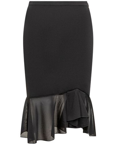 Tom Ford Viscose Skirt With Ruffles - Black