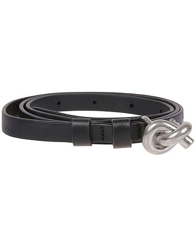 Bottega Veneta Knot Small Leather Belt - Black