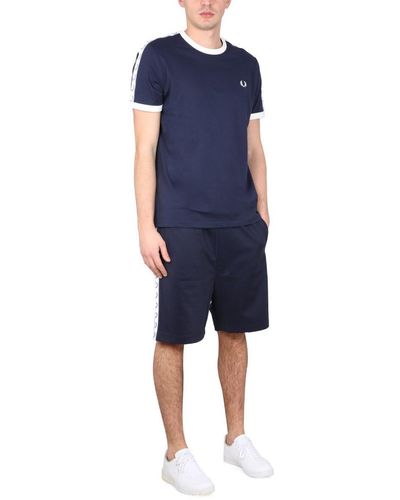 Fred Perry Bermuda With Logo - Blue