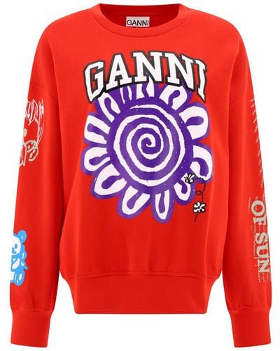 Ganni "Magic Power" Sweatshirt - Red
