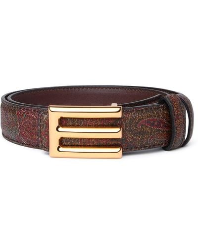 Etro Leather Belt - Brown