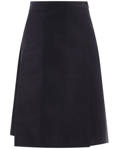 Marni Cady Midi Skirt With Maxi Pleats - Blue