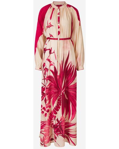 F.R.S For Restless Sleepers Floral Motif Midi Dress - Red